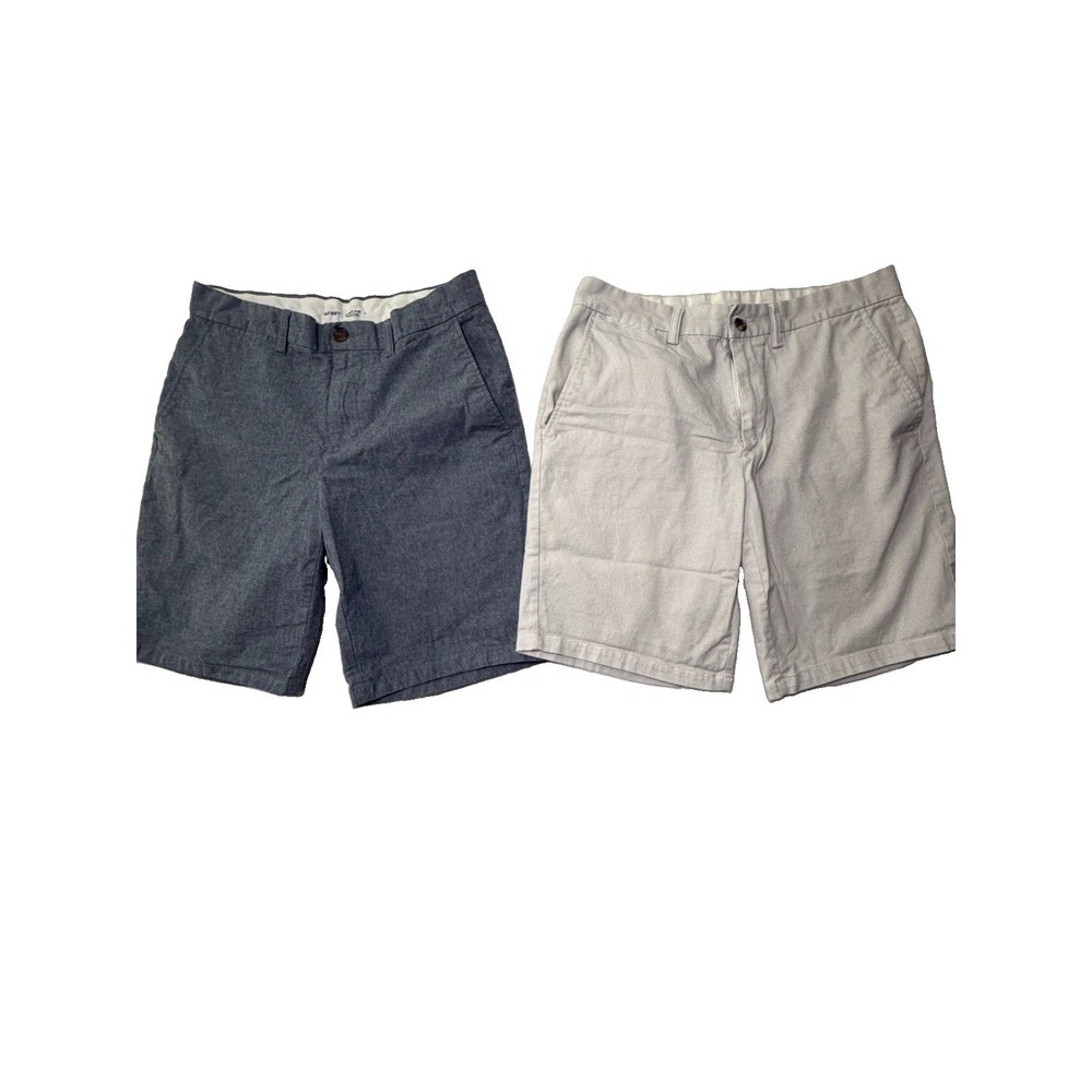 Old Navy Men's Ultimate Slim Shorts Size 32 Lot of 2 Blue & Gray
